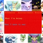 Pokemonz' Announcement Board meme