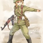 Red Army Anime Girl Border Guard