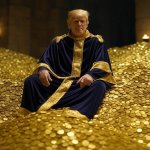 Trump pile of gold Oligarchy Republican mammon worshiper