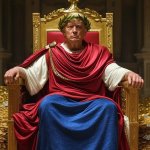 Donald Trump King Caesar money gold kneeling worshipers