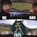 There's NO WAY this year ended THIS fast. | BRO; ME; 2025 | image tagged in tom chasing harry and ron weasly,new year | made w/ Imgflip meme maker