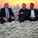 Donald Trump, Elon Musk, Vivek Ramaswamy pile of money oligarchy