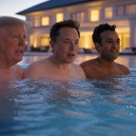 Donald Trump, Elon Musk, Vivek Ramaswamy swimming pool oligarchy