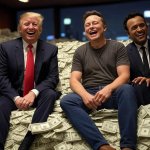 Donald Trump, Elon Musk, Vivek Ramaswamy pile of money oligarchy