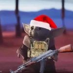 Baby Yoda but Armed meme