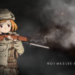 Anime girl with smoking rifle