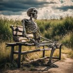 Skeleton waiting