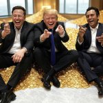 Donald Trump, Elon Musk, Vivek Ramaswamy pile of money oligarchy