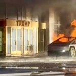 Tesla burn Trump building