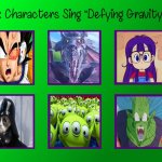 six characters sing defying gravity | image tagged in six characters sing defying gravity,sci-fi,outer space,science fiction,aliens,gravity | made w/ Imgflip meme maker