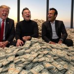 Donald Trump, Elon Musk, Vivek Ramaswamy pile of money oligarchy