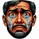 A guy crying