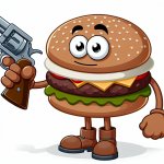 Burger with a gun