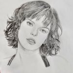 Milla Jovovich drawing, first for 2025! | image tagged in drawing,art,fifth element,resident evil,actress,woman | made w/ Imgflip meme maker