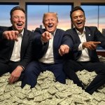 Donald Trump, Elon Musk, Vivek Ramaswamy pile of money oligarchy