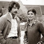 A young Sam Elliott and Katharine Ross on the set of The Legacy