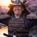 Donald Trump Samurai victory grin