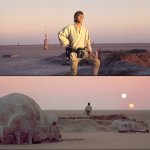 luke tatooine sunset