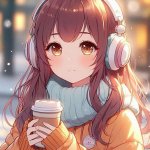 Anime girl latte