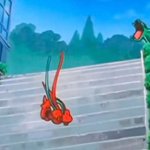 Rayquaza laughing at Deyoxis falling down the stairs. template