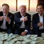 Donald Trump, Elon Musk, Vivek Ramaswamy pile of money oligarchy