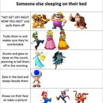 Someone Else Sleeping on their Bed (Nintendo Characters Edition!) | image tagged in memes,nintendo | made w/ Imgflip meme maker