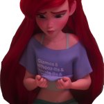 ariel looks at her shirt