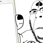 BBC cobson soyjak shows his phone