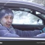 Man In Frozen Car