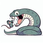 snake eating a mouse