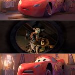 lightning mcqueen having a nightmare | image tagged in lightning mcqueen having a nightmare | made w/ Imgflip meme maker