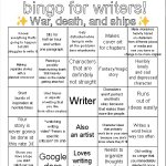 Writer's bingo meme