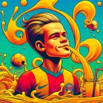footballer sipping OJ
