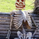 waiting skeleton-Happy Face template