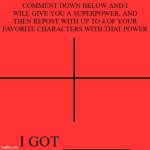 Comment then repost with your favorite 4 characters