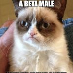 Grumpy Cat | I HATE BEING A BETA MALE; UPVOTE IF YOU AGREE | image tagged in memes,grumpy cat,experiment | made w/ Imgflip meme maker