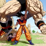 Goku lifts nappa