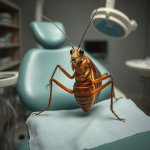 Giant Roach in Dental Chair