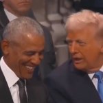 Obama Trump laughing