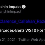 Genshin Blank Twitter Meme | Clarence_Callahan_Razor_NFS; Who Add Mercedes-Benz W210 For Wriothesley? | image tagged in genshin impact tweet blank meme,memes,funny,twitter | made w/ Imgflip meme maker