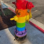 Rainbow fire hydrant