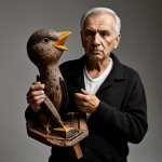 Grandpa with bird