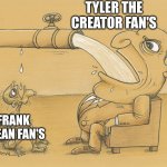 Guy who has lots of water | TYLER THE CREATOR FAN'S; FRANK OCEAN FAN'S | image tagged in guy who has lots of water | made w/ Imgflip meme maker