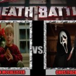 death battle | KEVIN MCCALLISTER; GHOSTFACE | image tagged in death battle,home alone,scream,90s,traps,scary movies | made w/ Imgflip meme maker