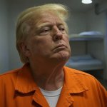 Donald Trump in a prison cell Convict Felon Republican