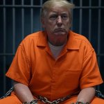 Donald Trump in a prison cell Convict Felon Republican