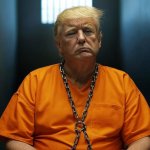 Donald Trump in a prison cell Convict Felon Republican