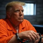 Donald Trump in a prison cell Convict Felon Republican