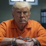 Donald Trump in a prison cell Convict Felon Republican