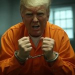 Donald Trump in a prison cell Convict Felon Republican